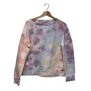 Betsey Johnson Tie-Dye Crewneck Pastel Casual Women's Sweatshirt Size XL